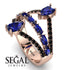 Symmetrical Twist Shank Pear Sapphire Ring - Eliza No. 44
