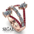 Symmetrical Twist Shank Pear Diamond Ring - Eliza No. 47 image 3