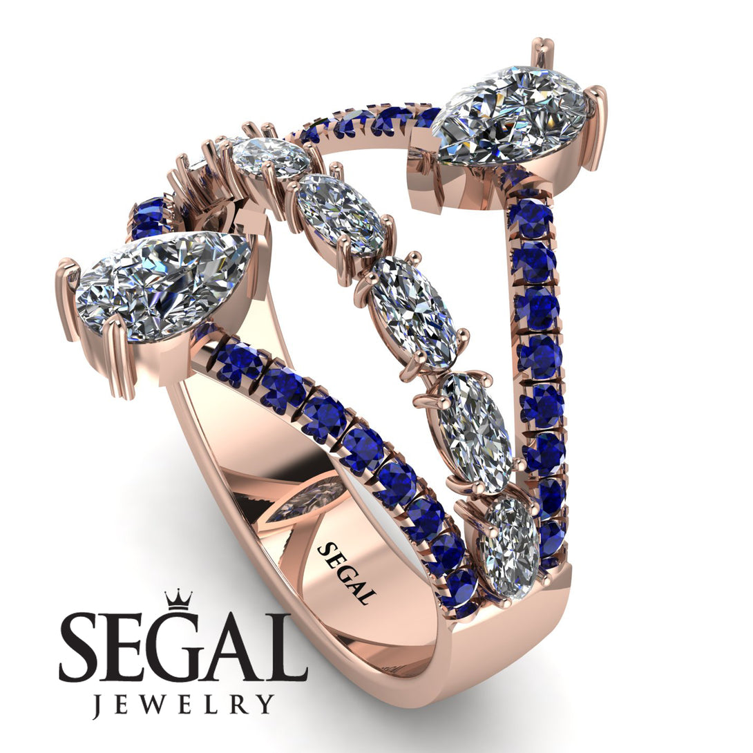 Symmetrical Twist Shank Pear Diamond Ring - Eliza No. 62
