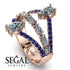 Symmetrical Twist Shank Pear Diamond Ring - Eliza No. 62