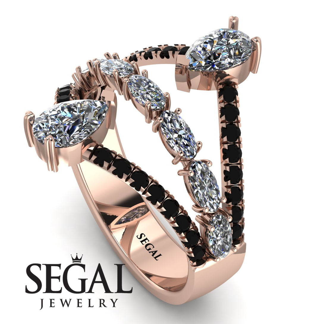 Symmetrical Twist Shank Pear Diamond Ring - Eliza No. 32