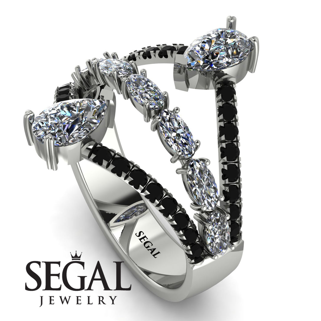 Symmetrical Twist Shank Pear Diamond Ring - Eliza No. 33
