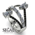 Symmetrical Twist Shank Pear Diamond Ring - Eliza No. 33