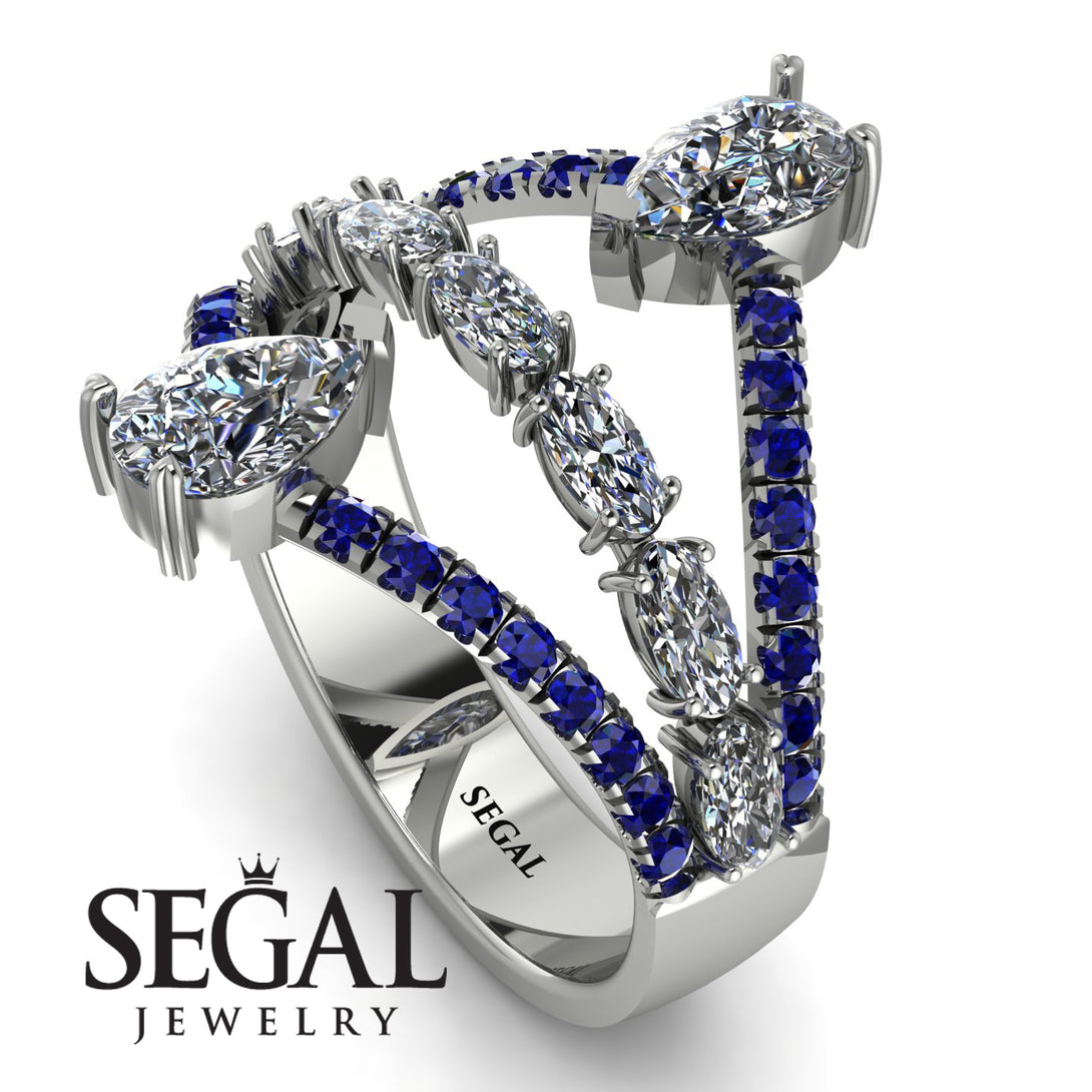 Symmetrical Twist Shank Pear Diamond Ring - Eliza No. 63