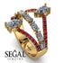 Symmetrical Twist Shank Pear Diamond Ring - Eliza No. 46