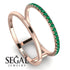 Thin Double Emerald Band Ring - Morgan No. 5
