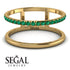 Thin Double Emerald Band Ring - Morgan No. 4