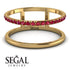 Thin Double Ruby Band Ring - Morgan No. 10