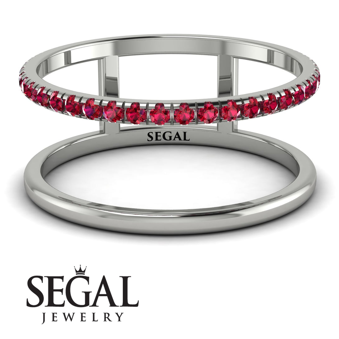 Thin Double Ruby Band Ring - Morgan No. 12