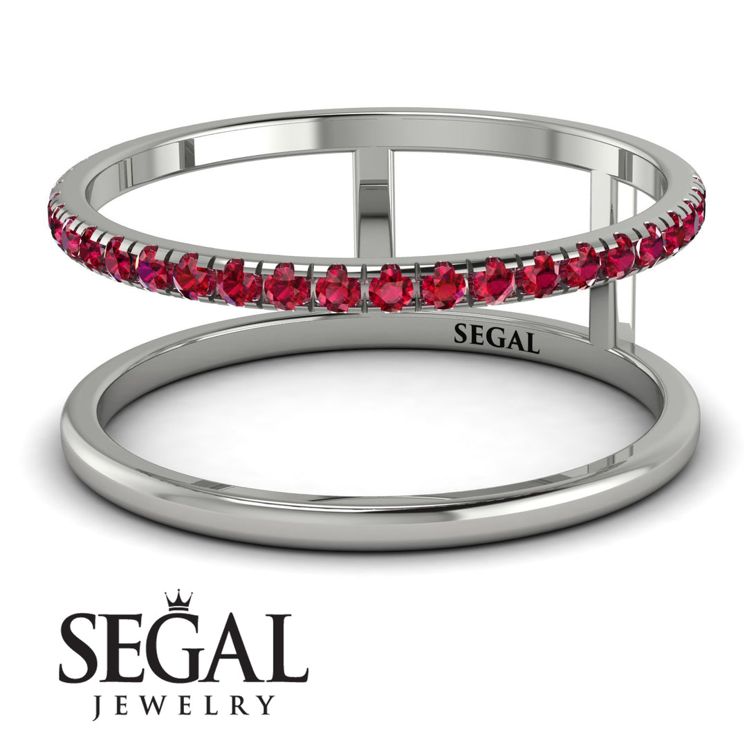 Thin Double Ruby Band Ring - Morgan No. 12