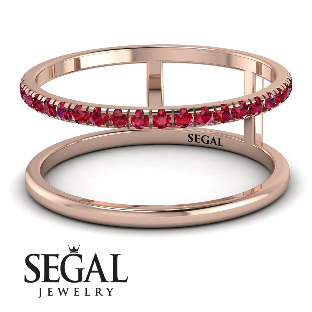 Thin Double Ruby Band Ring - Morgan No. 11