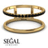 Custom Thin Double Black Diamond Band Ring - Morgan No. 700