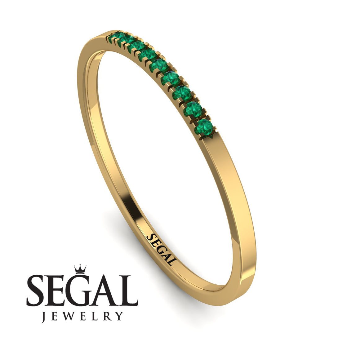 Thin Eternity Emerald Band - Daisy No. 4