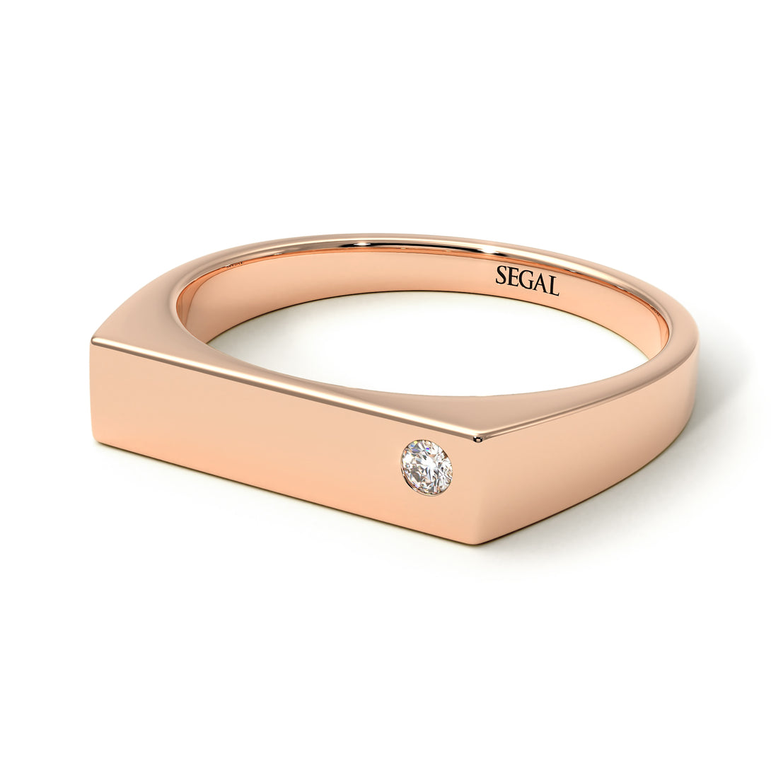 Thin Signature Band With Diamond - Norah No. 2