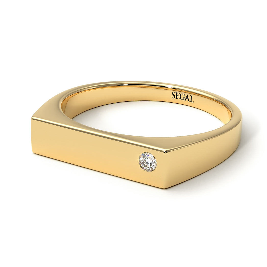 Thin Signature Band With Diamond - Norah No. 1