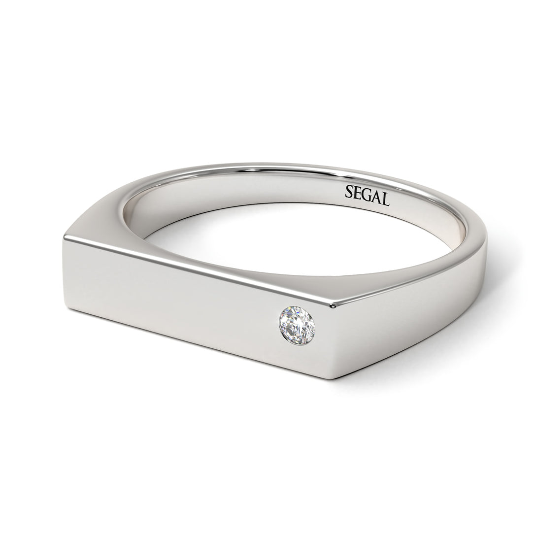 Thin Signature Band With Diamond - Norah No. 3