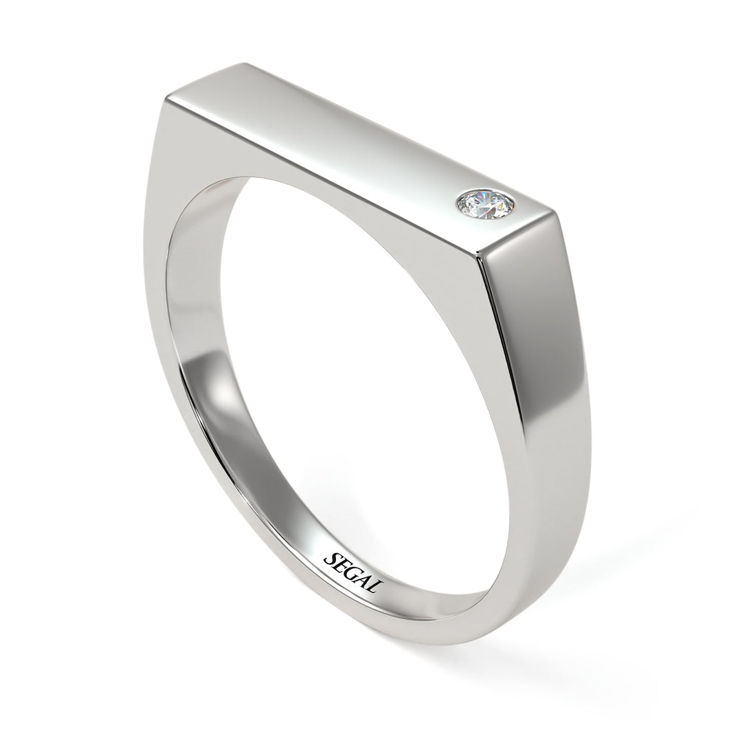 Thin Signature Band With Diamond - Norah No. 3