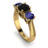 Three Stones Black Diamond Braches Ring - Donna No. 67