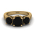 Three Stones Black Diamond Braches Ring - Donna No. 37 image 2