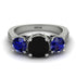 Three Stones Black Diamond Braches Ring - Donna No. 69