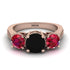 Three Stones Black Diamond Braches Ring - Donna No. 53 image 2