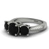 Three Stones Black Diamond Braches Ring - Donna No. 39