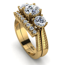 Three Stones Diamond Braches Bridal Set - Donna No. 1 image 1