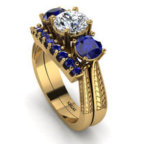 Three Stones Diamond Braches Bridal Set - Donna No. 61 image 1