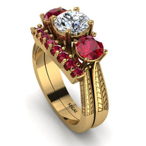 Three Stones Diamond Braches Bridal Set - Donna No. 46 image 1