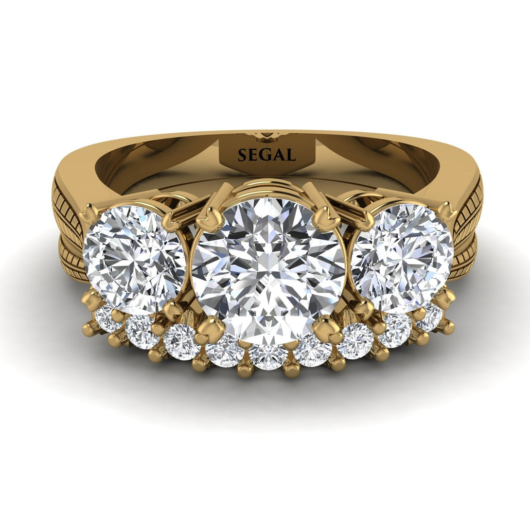 Three Stones Diamond Braches Bridal Set - Donna No. 1
