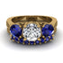 Three Stones Diamond Braches Bridal Set - Donna No. 61 image 2