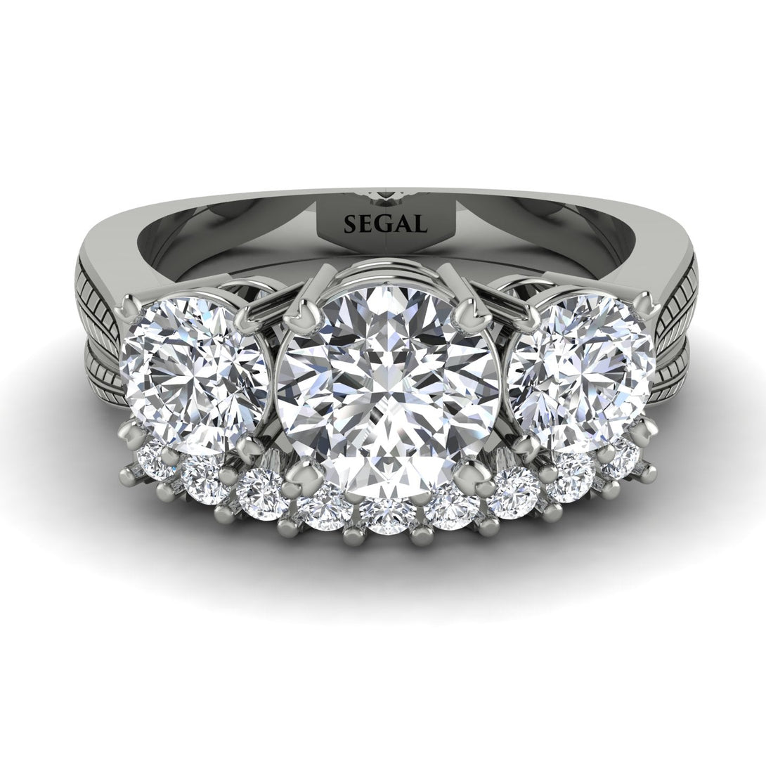Three Stones Diamond Braches Bridal Set - Donna No. 3