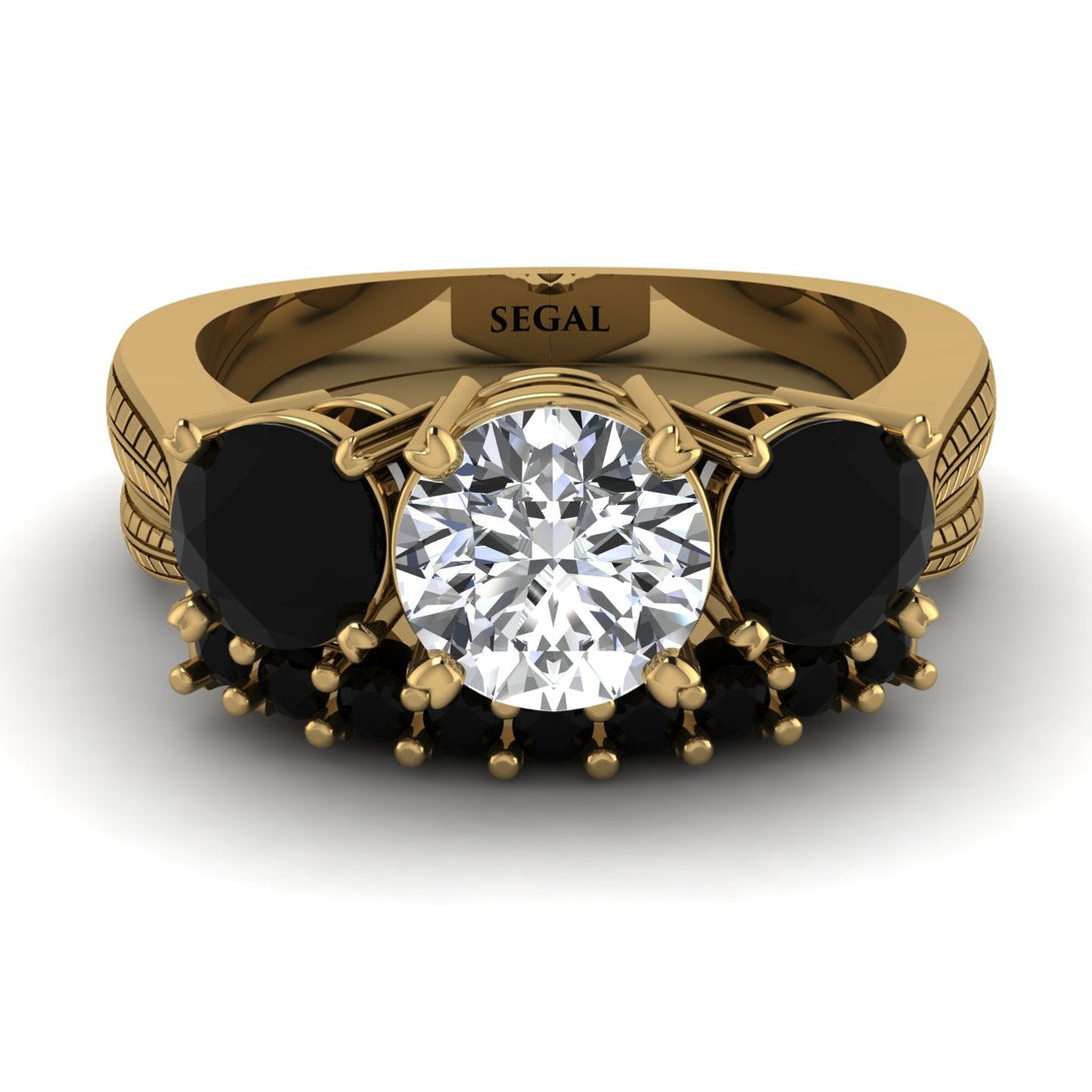 Three Stones Diamond Braches Bridal Set - Donna No. 31