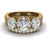 Three Stones Diamond Braches Bridal Set - Donna No. 1