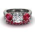 Three Stones Diamond Braches Bridal Set - Donna No. 48 image 2