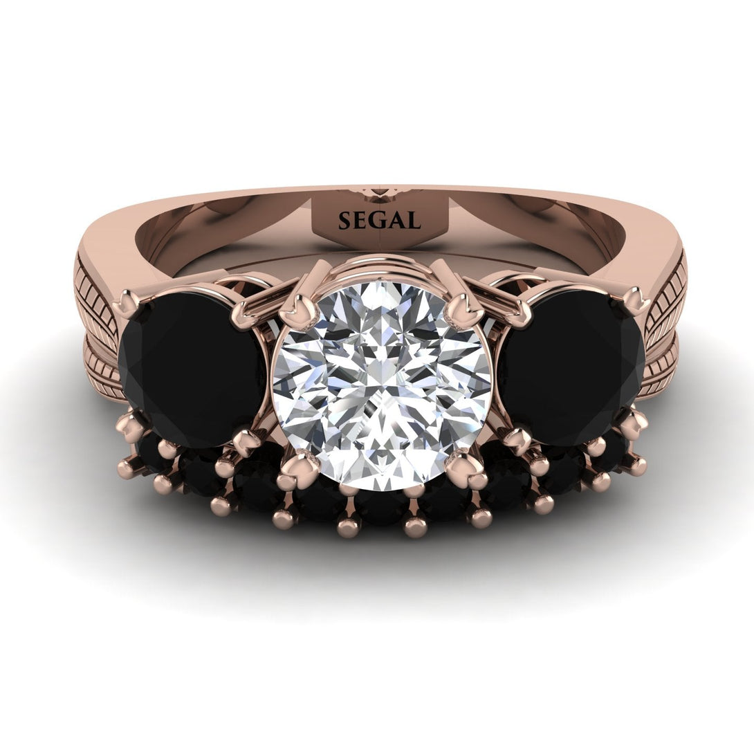Three Stones Diamond Braches Bridal Set - Donna No. 32