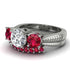 Three Stones Diamond Braches Bridal Set - Donna No. 48 image 3