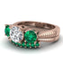 Three Stones Diamond Braches Bridal Set - Donna No. 17 image 3