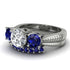 Three Stones Diamond Braches Bridal Set - Donna No. 63 image 3