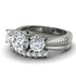 Three Stones Diamond Braches Bridal Set - Donna No. 3