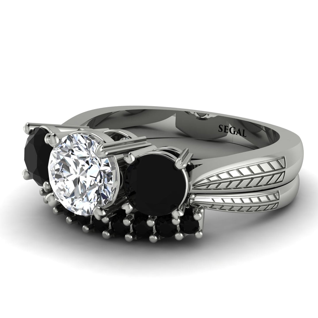 Three Stones Diamond Braches Bridal Set - Donna No. 33