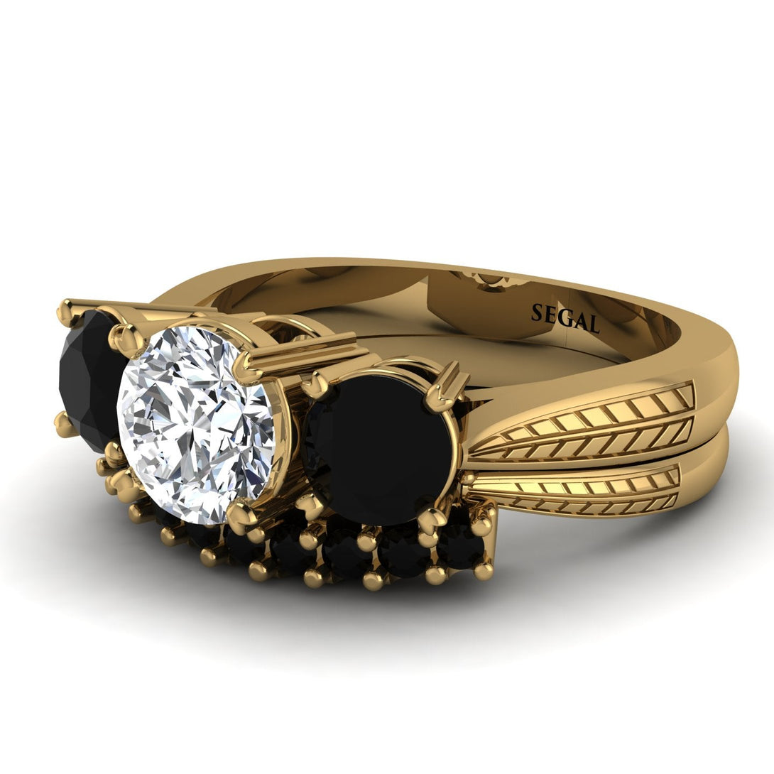 Three Stones Diamond Braches Bridal Set - Donna No. 31