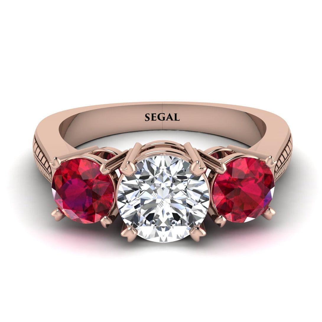 Three Stones Diamond Braches Ring - Donna No. 47
