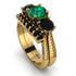 Three Stones Emerald Braches Bridal Set - Donna No. 34