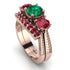 Three Stones Emerald Braches Bridal Set - Donna No. 50