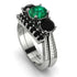 Three Stones Emerald Braches Bridal Set - Donna No. 36 image 1