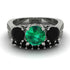Three Stones Emerald Braches Bridal Set - Donna No. 36 image 2