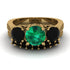 Three Stones Emerald Braches Bridal Set - Donna No. 34 image 2