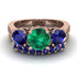 Three Stones Emerald Braches Bridal Set - Donna No. 65