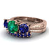 Three Stones Emerald Braches Bridal Set - Donna No. 65 image 3